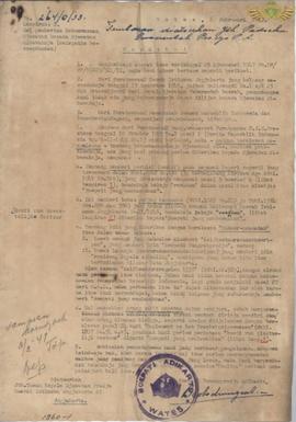 Surat dari Bupati Pamong Praja Adikarta (Brotodiningrat)  No : 264/0/33, tanggal  4 Februari 1947...