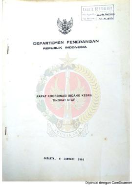 Rapat Koordinasi Bidang Kesra/Kesejahteraan Rakyat Tingkat Staf bulan Januari, Febuari, September...