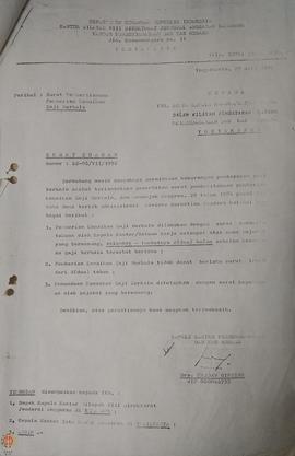 Surat Edaran dari Kantor Perbendaharan dan Kas Negara (KPKN) Yogyakarta perihal surat pemberitahu...