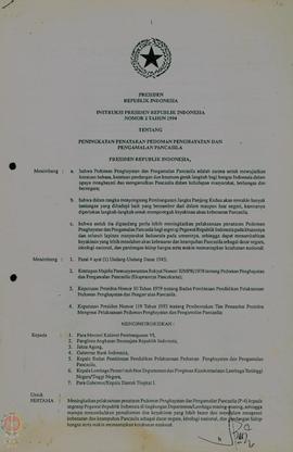 Instruksi Presiden RI Nomor 2 tahun 1994 tentang Peningkatan Penataran P-4.