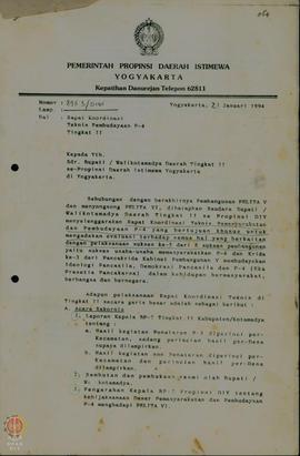 Surat  dari  Pemerintah  Propinsi  Daerah  Istimewa  Yogyakarta No.893/0162 tanggal 21 Januari 19...