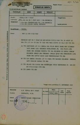 Surat-surat mengenai daftar peserta Lomba Cerdas Tangkas P-4 tahun 1990 – 1992.