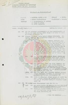 Surat Telegram dari Pelaksanaan Khusus Daerah (Laksusda) Jawa Tengah dan Daerah Istimewa Yogyakar...