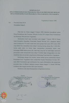 Kesepakatan Dinas Pemukiman dan Prasarana Wilayah Provinsi Daerah Istimewa Yogyakarta dengan Dina...