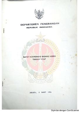 Rapat Koordinasi Bidang Kesra/Kesejahteraan Rakyat Tingkat Staf bulan Maret tahun 1994.