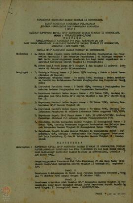 Salinan Surat Keputusan BP-7 Kabupaten Daerah Tingkat II Gunungkidul Nomor 188.45/373/BP-7/1996 t...