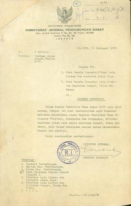 Bantuan dalam rangka Pemilu 1977 Direktorat Jenderal Perhubungan Darat Jakarta