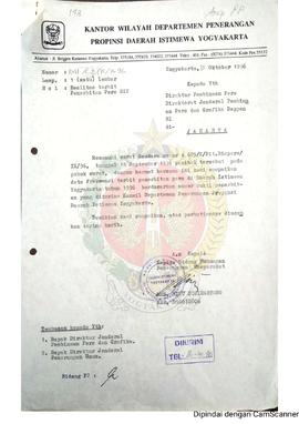 Surat dari Kepala Bidang Hubungan Penerangan Masyarakat Kantor Wilayah Departemen Penerangan Daer...