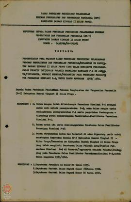 SK No: 04/KPTS/BP-7/1983 tentang Pengangkatan Para Pejabat Badan Pembinaan Pendidikan Pelaksanaan...