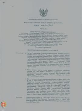 Keputusan Gubernur Daerah Istimewa Yogyakarta Nomor : 187/KEP/2006 tentang Pengangkatan Penanggun...