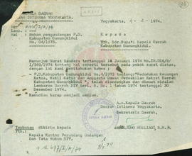 Mohon Pengundangan Peraturan Daerah No. 4/1973 Kabupaten Gunungkidul tentang Kedudukan Ketua, Wak...