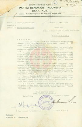 Laporan tentang Kongres I PDI pada bulan April 1976 di Jakarta