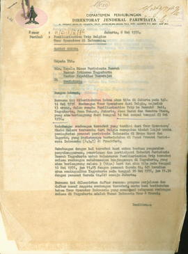Kedatangan rombongan tour operators dari Belgia di Jakarta tanggal 14 Mei 1976 dalam rangka famil...