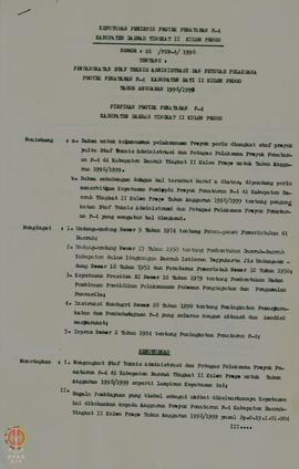 Keputusan Pemimpin Proyek Penataran P-4 Kabupaten Dati II Kulon Progo No. 01/P2P-4/1998 tanggal 1...
