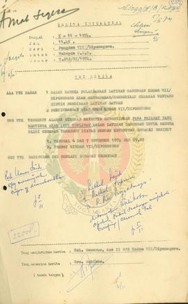 Pengiriman para pejabat yang akan ikut latihan gabungan Kodam  VII/Diponegoro.