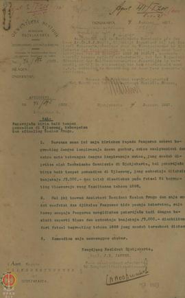 Surat dari Zelfbestuurs Controle Bureu Residensi Yogyakarta tertanggal 4 Januari 1927 No. 76/D1/Z...