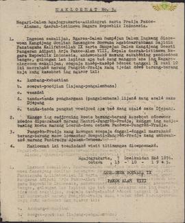 Maklumat Nomor: 3, tanggal 13 Oktober 1945, perihal  Mohon/himbauan untuk menyerahkan barang – ba...