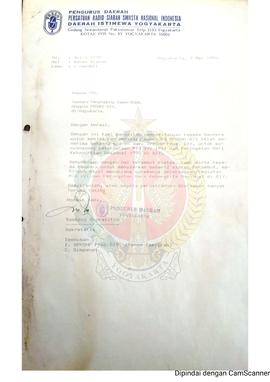 Surat dari Sekretaris Pengurus Daerah Persatuan Radio Siaran Swasta Nasional Indonesia Provinsi D...