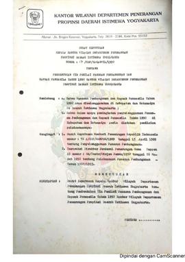 Surat Keputusan Kepala Kantor Wilayah Departemen Penerangan Daerah Istimewa Yogyakarta Nomor : 13...