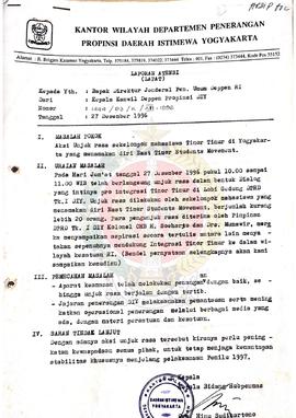 Berkas surat dari Kepala Kantor Wilayah Departemen Penerangan Provinsi  Daerah Istimewa Yogyakart...