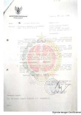 Surat dari Direktur Jenderal Pembinaan Pers dan Grafika yang bertindak atas nama Menteri Penerang...