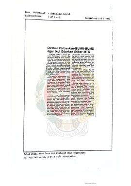 Kliping Pers Mustabaqah Tilawatil Quran (MTQ) Nasional XVI Tahun 1991 di Daerah Istimewa Yogyakar...