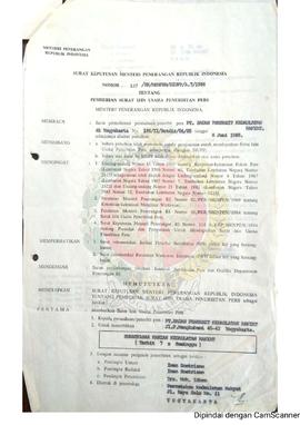 Surat Keputusan Menteri Republik Indonesia Nomor : 127/SK/MENPEN/SIUPP/A.7/ 1986 tentang Pemberia...