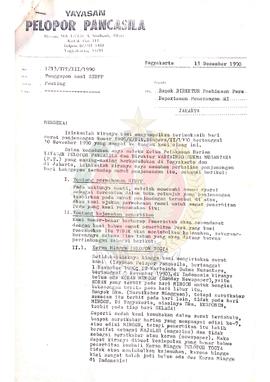 Surat dari Ketua Pelaksana Harian Yayasan Pelopor Pancasila Yogyakarta kepada Direktorat Pembinaa...