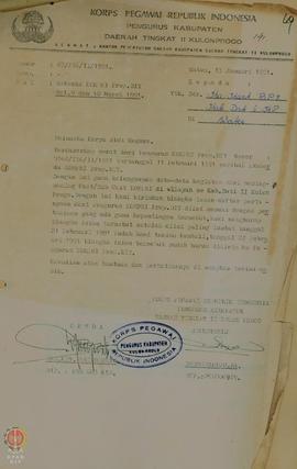 Surat  dari  Korps  Pegawai  Republik  Indonesia  (KORPRI)  untuk Kepala Kabupaten Dati II Kulon ...