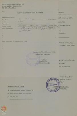 Surat dari Kepala Dinas Sosial Propinsi DIY tertanggal 21 Desember 1988 ditujukan kepada Kepala S...
