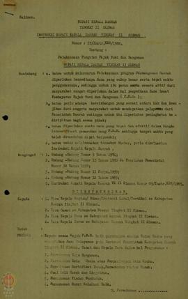 Surat Instruksi Bupati Kepala Daerah Tingkat II Sleman Nomor:  05/Instr.KDH/1988 Tanggal 3 Mei 19...