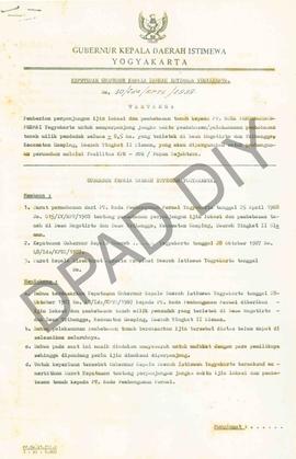 Surat Keputusan Gubernur Kepala DIY No. 30/Idz/KPTS/1988 tentang pemberian ijin  perpanjangan iji...