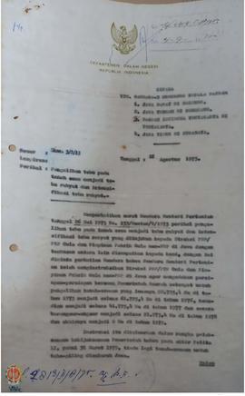 Surat Nomor: Ekon 3/2/13 tertanggal 28 Agustus 1975 dari Menteri Dalam Negeri kepada Gubernur sel...