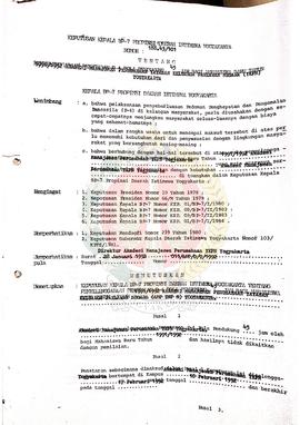 Surat Keputusan Kepala BP-7 Daerah Istimewa Yogyakarta Tentang Penyelenggaraan Penataran P-4 Pola...