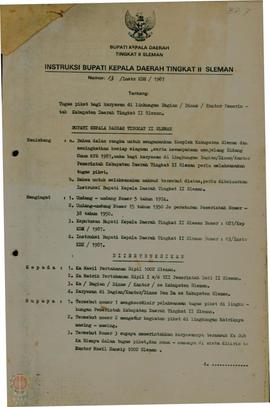 Surat Keputusan Nomor: 13/Instr.KDH/1987 Tanggal 25 November  1987, tentang Tugas Piket bagi Kary...