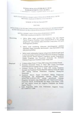 Surat Perintah Kerja No 08/SPK/Sek.Panwaslu DIY/II/09 tentang Pengadaan Jasa Penyediaan Akomodasi...