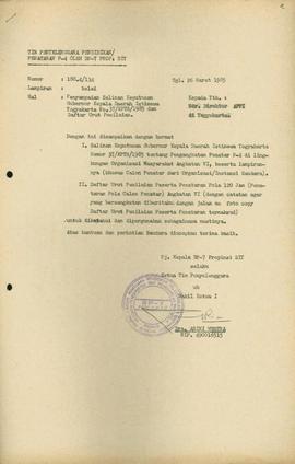 Surat dari Pj. Kepala BP-7 Provinsi Daerah Istimewa Yogyakarta selaku Ketua Tim Penyelenggara u.b...
