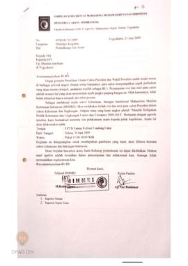 Surat dari Jaringan Intelektual Mahasiswa Muslim Kehutanan Indonesia (Pengurus Cabang Jimmki UGM)...