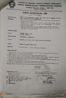 Berkas surat perihal permintaan izin penelitian mahasiswa atas nama Suyanto Ekopurwanto dkk guna ...