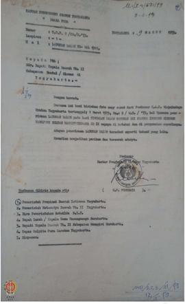 Surat pembesar Kantor Penghubung Kraton Yogyakarta kepada Bupati Bantul dan Sleman tentang pelaks...
