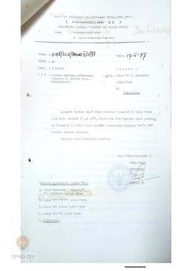 Surat Ketua panitia pengawas Pemilu II Kulon Progo kepada Ketua PPD II Kabupaten Kulon Progo di W...