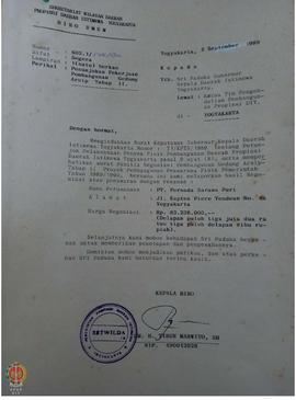Surat Permohonan penetapan dan pengesahan hasil negosiasi atas penawaran PT. Persada Sarana Puri ...