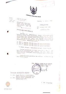 Surat dari LPU No.03/14/1991 tentang Penyaluran dana tahap 2 untuk pembiayaan penyelenggara pemil...