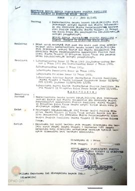 Keputusan Bupati Kepala Daerah/Ketua panitia pemilihan Dati II Kab. Kulon Progo No.20/PPD II/1981...