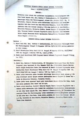 Keputusan Gubernur Kepala Daerah Istimewa Yogyakarta Nomor: 06/KPTS/II/ 1986 tentang pemberian ij...