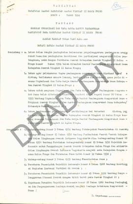Rancangan Peraturan Daerah Kabupaten Tingkat II Kulon Progo tentang susunan organisasi dan tata k...