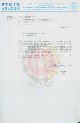 Surat dari Ketua Sekolah Tinggi Manajemen Informatika dan Komputer AKAKOM Yogyakarta kepada Kepal...