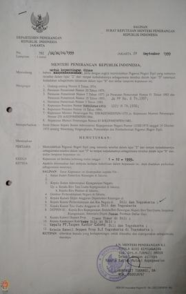 Salinan Surat Keputusan Menteri Penerangan Republik Indonesia Nomor : 782/SK/BK/ Pd/1999 mengenai...