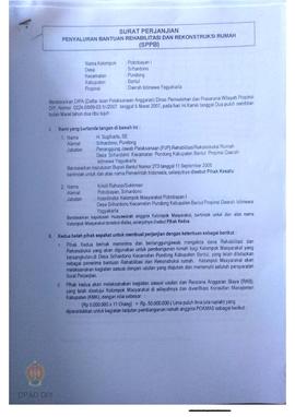 Surat Perjanjian Penyaluran Bantuan Rehabilitasi dan Rekonstruksi Rumah (SPPB),  Nama Kelompok Po...