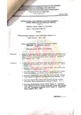 Surat Keputusan Kepala BP-7 Kodya Dati II Yogyakarta Nomor: 03/KPTS/BP-7/KMY/1997 tentang Penyele...